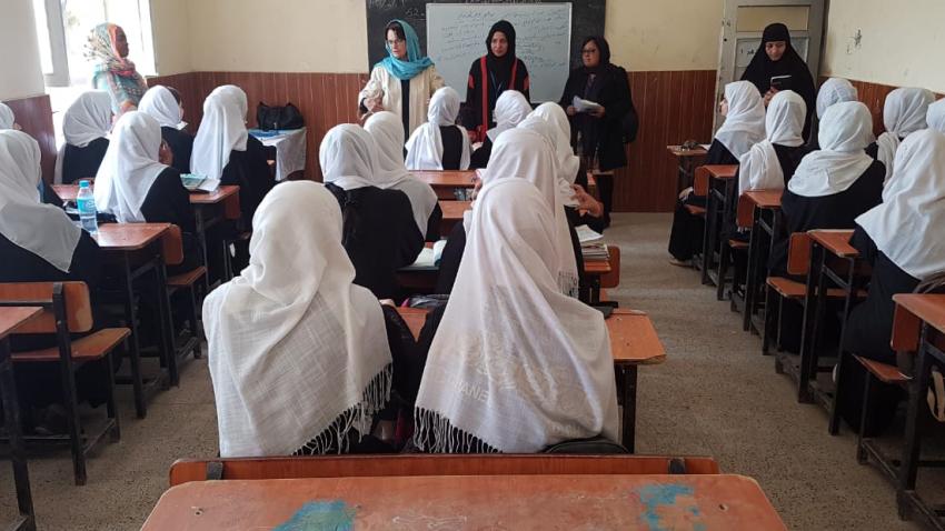 Ms. Lyons at a girls school in Mazarat